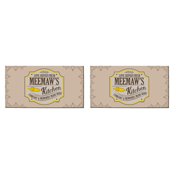 ThisWear Inspirational Gift for Meemaw Love Served Fresh MeeMaw's Kitchen Comfort Memories Made Here 2 Pack Outdoor Doormats Meemaw