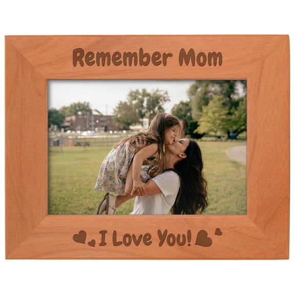 ThisWear Inspirational Mom Gifts For Women Remember Mom I Love You Wood Laser Engraved Landscape 5x7 Picture Frame