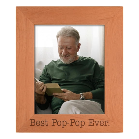ThisWear Inspriational Frame For Pop-Pop Best Pop-Pop Ever Wood Engraved 8x10 Portrait Picture Frame