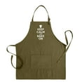 thumbnail image 1 of ThisWear Keep Calm and Bake On Funny Apron for Kitchen Baker Baking Two Pocket Apron for Women and Men Military Green, 1 of 7