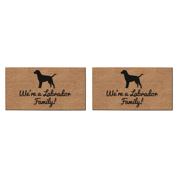 ThisWear Labrador Dog Mom We're Labrador Family Labrador Dog Dad 2 Pack Doormats Simulated Coir