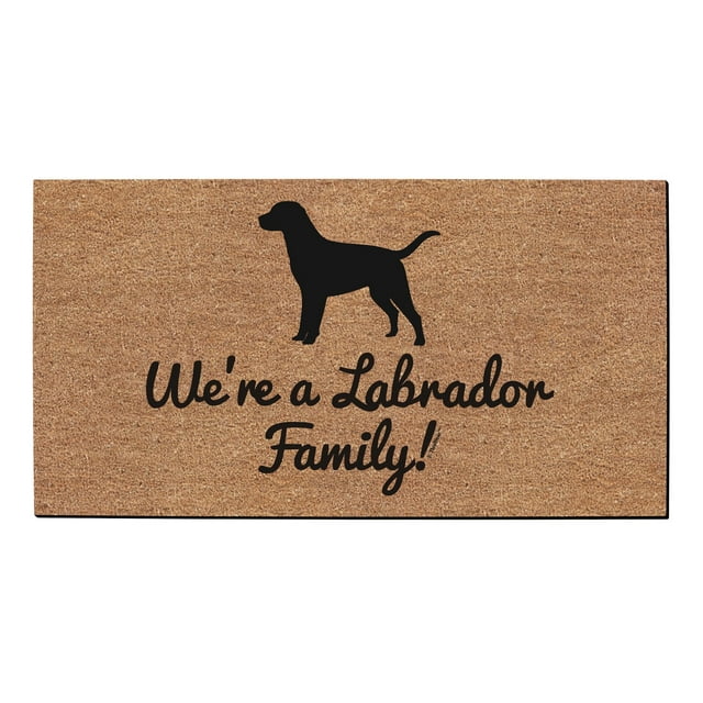 ThisWear Labrador Mom We're A Labrador Family New Home Decor Black Lab Chocolate Lab Doormat Simulated Coir