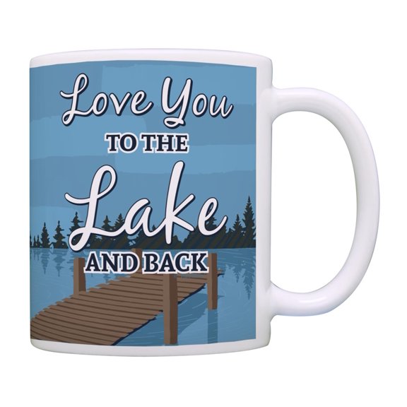 ThisWear Lake Gifts Love You to the Lake and Back Mug Lake Wedding Gifts Lakehouse Coffee Mug Blue