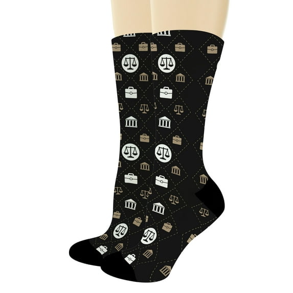 ThisWear Lawyer Gifts for Men and Women Scale of Justice Socks Lawyer Gag Gifts 1-Pair Novelty Crew Socks