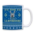 thumbnail image 1 of ThisWear Llama Hanukah Mug It's Time for Llamakkah Funny Jewish Gifts Hanukkah Present Coffee Mug Blue, 1 of 4