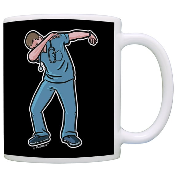 ThisWear Male Nurse Gifts Dabbing Nurse Nurse Accessories and Gifts for a Male Nurse Gag 11 ounce Coffee Mug Black