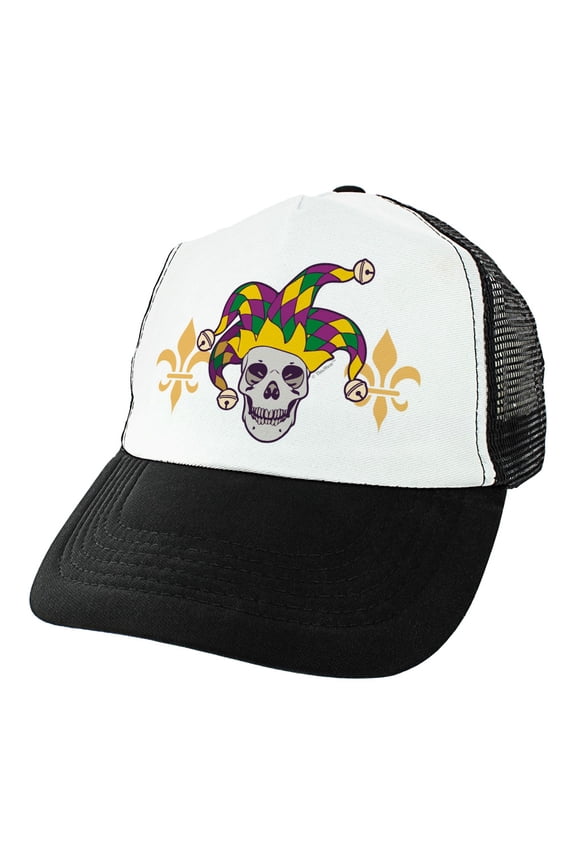 Mardi Gras Gifts Mardi Gras Jester Hat Mardi Gras Fleur-de-lis Gifts Mardi Gras Jester Trucker Hat