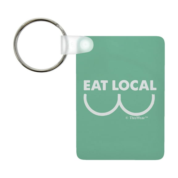 ThisWear Maternity Breastfeeding Awareness Eat Local Aluminum Rectangle Keychain