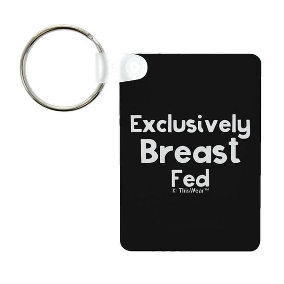 ThisWear Maternity Breastfeeding Awareness Exclusively Breastfed Aluminum Rectangle Keychain