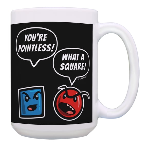 ThisWear Math Mug What a Square Geometry Coffee Mug Math Joke Gifts for Math Geek 15oz Coffee Mug