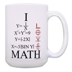 ThisWear Math Nerd Gifts I Love Math Equations Mug STEM Gifts Math Teacher Mug 15oz Coffee Mug