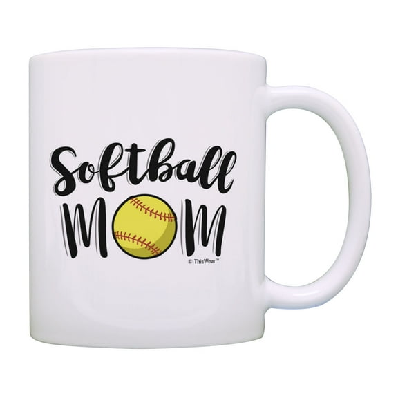 ThisWear Mom Birthday Gifts Softball Mom Cup Softball Mom Mug Softball Gift for Moms Coffee Mug