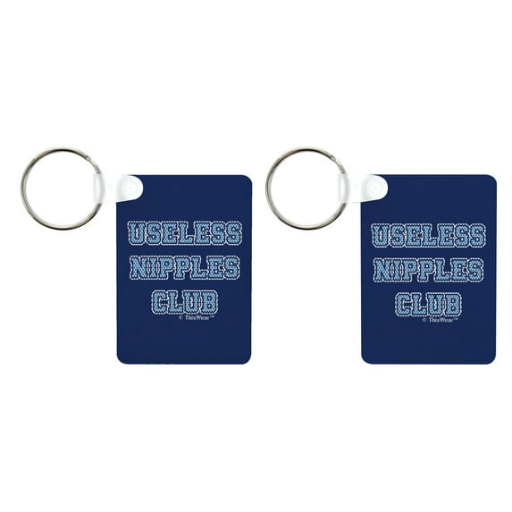 ThisWear Mom Breastfeeding Gifts Useless Nipple Club Breastfeeding Humor 2-Pack Aluminum Rectangle Keychain