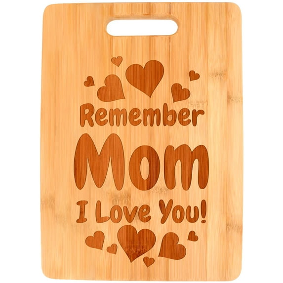 ThisWear Mom Gifts for Women Remember Mom I Love You Big Rectangle Bamboo Cutting Board