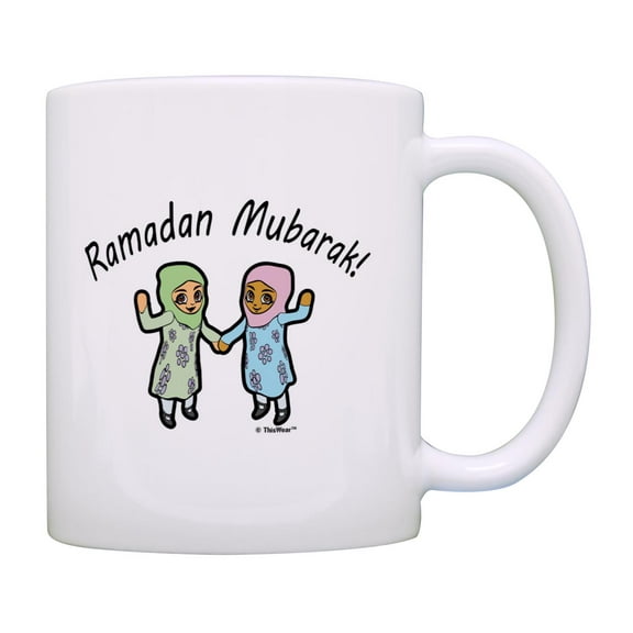 ThisWear Month of Ramadan Decorations Ramadan Mubarak 11oz Ceramic Coffee Mug Mubarak
