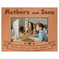thumbnail image 1 of ThisWear Mother Son Gifts Love All Their Heart Natural Wood Engraved 4x6 Landscape Picture Frame Wood, 1 of 6