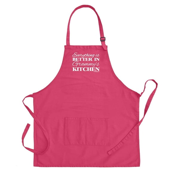 ThisWear Mother's Day Gift Everything is Better in Grammy's Kitchen Two Pocket Apron Heliconia