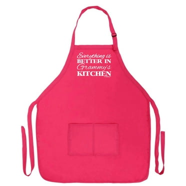 ThisWear Mother's Day Gift Everything is Better in Grammy's Kitchen Two Pocket Apron Heliconia