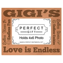 ThisWear Mother's Day Gift Gigi's Love is Endless Detailed Wood Engraved 4x6 Landscape Picture Frame