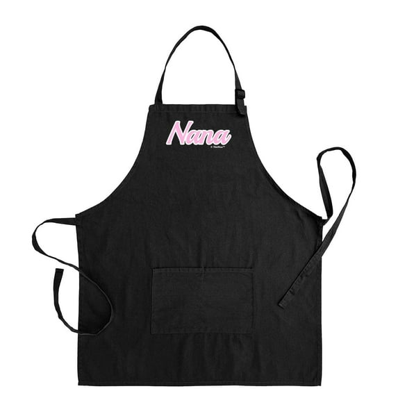 ThisWear Mother's Day Gift Nana Script Apron for Cooking Baking Crafting Gardening Two Pocket Apron Black
