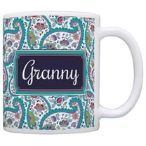 ThisWear Mother's Day Gift for Granny Birthday Gift 11 ounce Coffee Mug Paisley