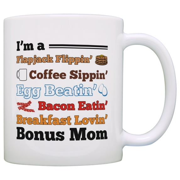 ThisWear Mother's Day Mug I'm a Breakfast Lovin Step Mom Funny Bacon Poem Mug Coffee Mug