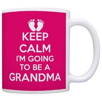 ThisWear Mothers Day Gifts Keep Calm I'm Going to be a Grandma Expecting Grandma 11 ounce Coffee Mug Pink