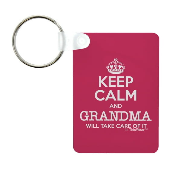 ThisWear Mothers Day Gifts for Grandma Keep Calm and Grandma Will Take Care of It Birthday Gifts for Grandma Aluminum Rectangle Keychain Keytag