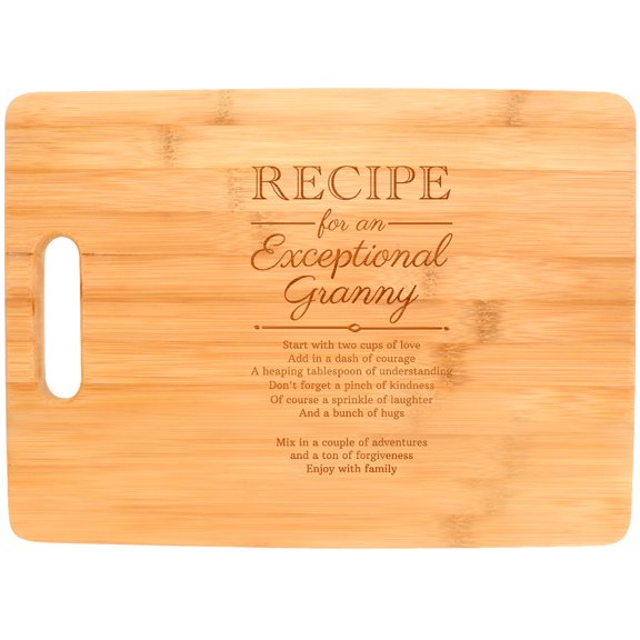 ThisWear Mothers Day Ideas for Grandma Granny Recipe for an Exceptional Granny Big Rectangle Bamboo Cutting Board