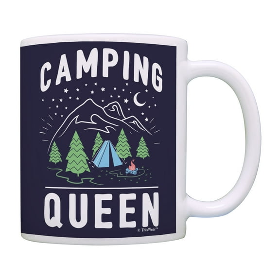 ThisWear Mountain Camping Gifts for Women Camping Queen Camping Mug Camping Cup Coffee Mug Multi
