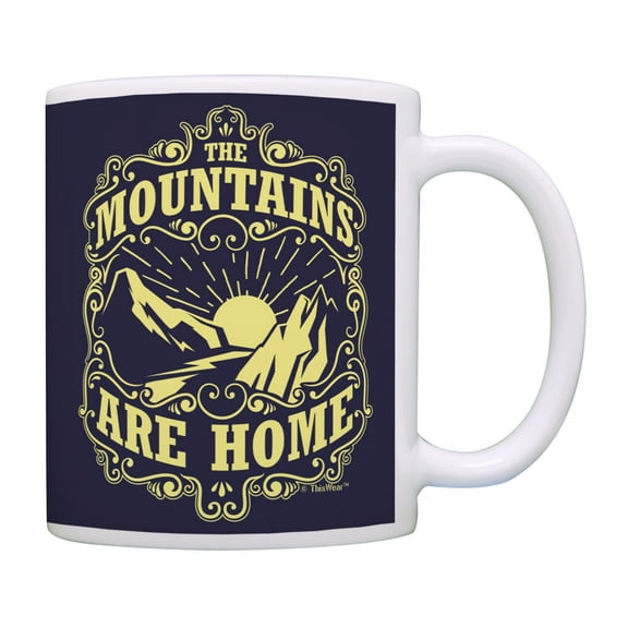 ThisWear Mountains Gifts Mountains are Home Mountain Man Gifts Mountain Theme Gifts Coffee Mug Multi