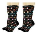 thumbnail image 1 of ThisWear Music Teacher Gifts Guitar Patterned Crazy Socks Music Themed Gift Set 2-Pair Novelty Crew Socks, 1 of 5