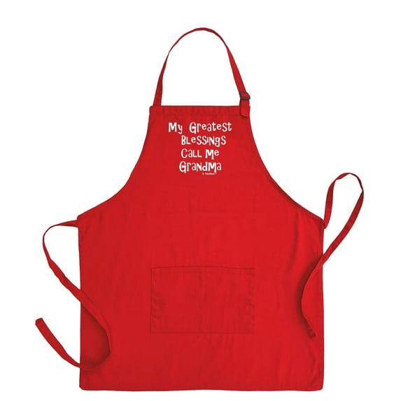 ThisWear My Greatest Blessings Call Me Grandma Two Pocket Apron Red