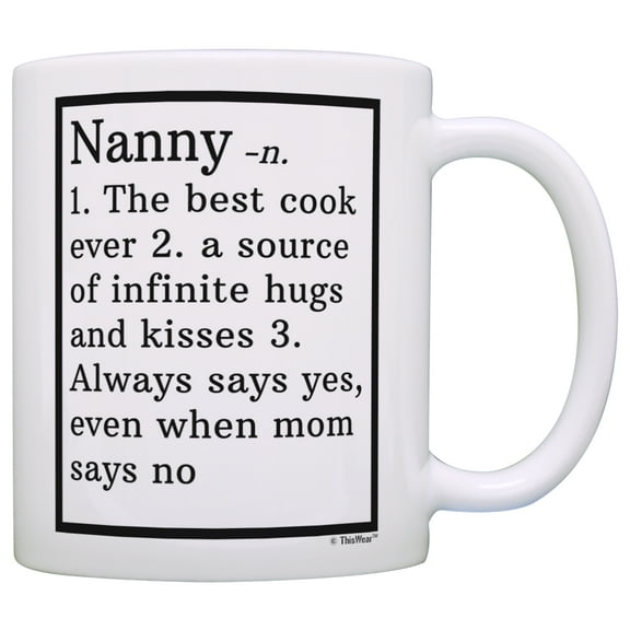 ThisWear Nanny Gifts Nanny Grandma Definition Nanny Coffee Mug Nanny Coffee Cup Nanny 11 ounce Coffee Mug Pink