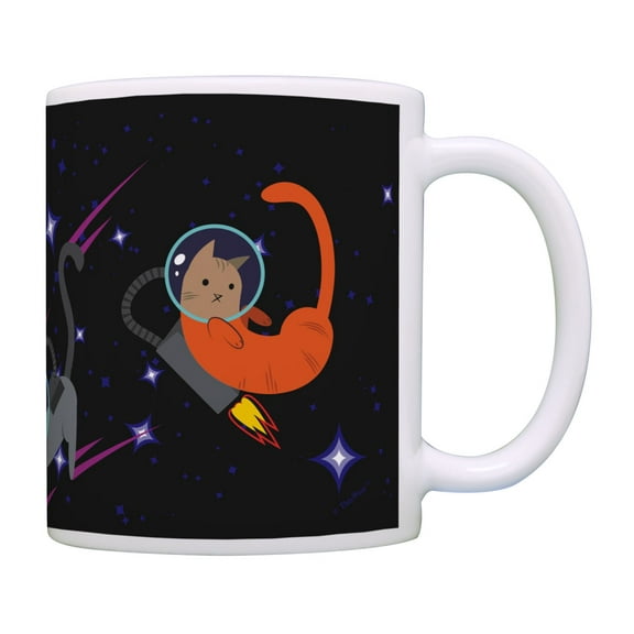 ThisWear Nerdy Cat Gifts Cat Mug for Cat Lovers Catstronaut Mug Space Themed Gifts Coffee Mug Multi