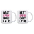 thumbnail image 1 of ThisWear Newly Engaged Gifts Best Effin Fiance Ever Love Coffee Cups 11 ounce 2 Pack Coffee Mugs Pink, 1 of 4