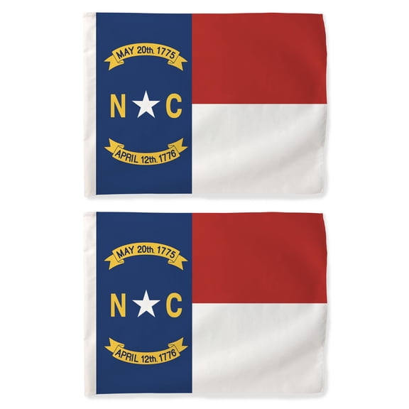 ThisWear North Carolina Flag Set NC State Flag of North Carolina Gifts 2 Pack Horizontal House Flags Multi