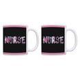 thumbnail image 1 of ThisWear Nurse Gift RN Gifts NURSE Spelled with Objects Nurse Appreciation Gifts 11 ounce 2 Pack Coffee Mugs Black, 1 of 4