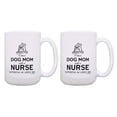 thumbnail image 1 of ThisWear Nurse Mugs I am a Dog Mom and A Nurse Nothing Scares Me 2 Pack Gift 15oz Coffee Mugs, 1 of 4