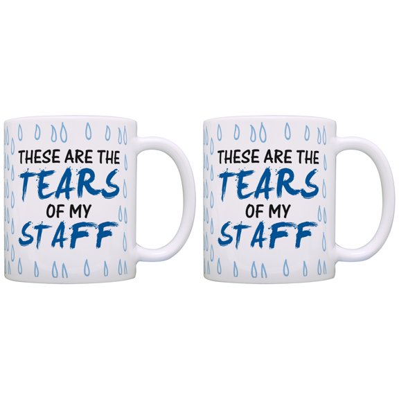 ThisWear Office Gift Tears of my Staff Fun Boss or Coworker Gag 11 ounce 2 Pack Coffee Mugs Tear Drops