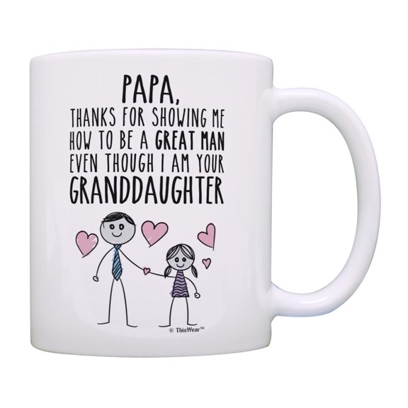 ThisWear Papa Birthday Gifts Papa Thanks for Showing Me How To Be a Great Man Papa Coffee Mug