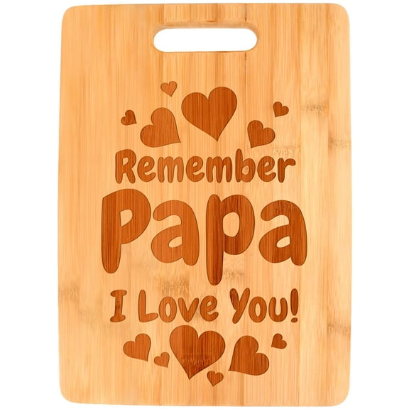 ThisWear Papa Gifts for Grandpa Remember Papa I Love You Big Rectangle Bamboo Cutting Board