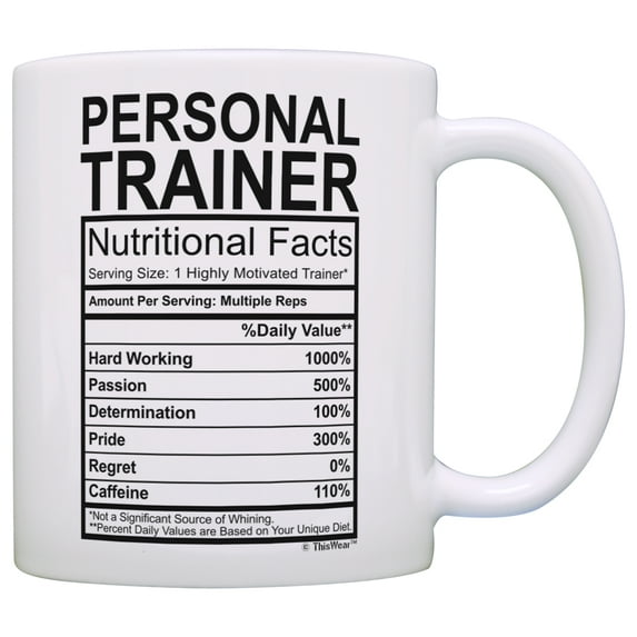 ThisWear Personal Trainer Gifts for Women Personal Trainer Nutritional Facts Personal Trainer Gift Ideas 11 ounce Coffee Mug