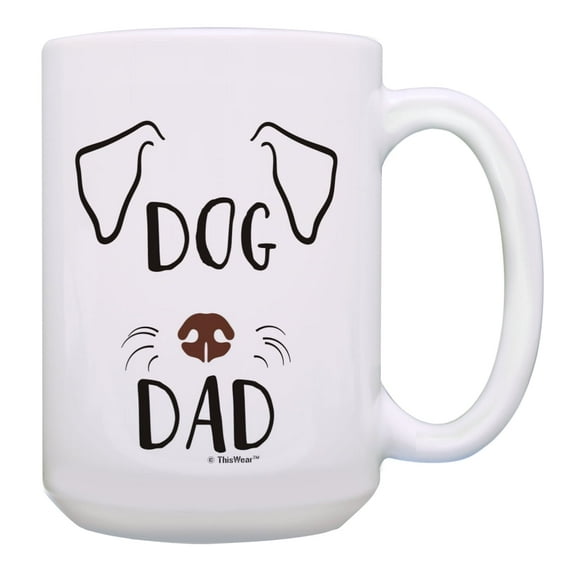 ThisWear Pet Lover Gifts Dog Dad 15oz Ceramic Coffee Mug