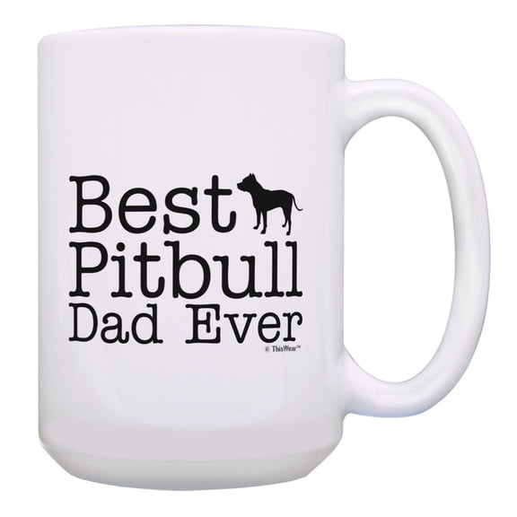 ThisWear Pitbull Dog Dad Gifts Best Pitbull Dad Ever Dog Father Gifts 15oz Coffee Mug