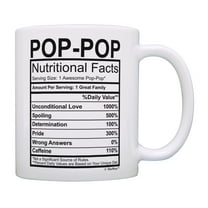 ThisWear Pop-Pop Cup Pop-Pop Nutritional Facts Gift for Pop-Pop Grandpa Gifts Coffee Mug
