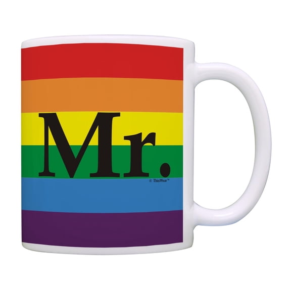 ThisWear Pro Gay Rights Pride Gift Mr 11 ounce Coffee Mug Rainbow