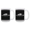 thumbnail image 1 of ThisWear RV Coffee Cups RV Heartbeat Camping Mug Set RV Camping Gifts RV Living Gifts RV Gift Ideas 2 Pack 15oz Coffee Mugs Black and White, 1 of 4