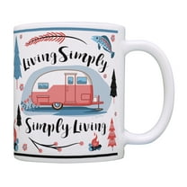 ThisWear RV Gifts for Women Living Simply Simply Living Camp Mug RV Coffee Mug Camping Present RV Novelty Gifts Retirement Gifts Coffee Mug