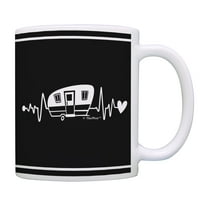 ThisWear RV Gifts for Women RV Heartbeat Camp Mug RV Coffee Mug Camping Present RV Novelty Gifts Retirement Gifts Coffee Mug Black and White